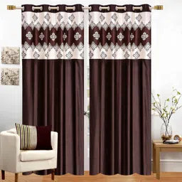 stella creations 214 cm (7 ft) Polyester Semi Transparent Door Curtain (Pack Of 2)-picture-14