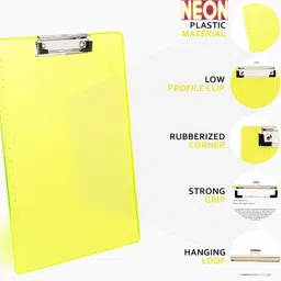 frkb Fluorescent Green Semi Transparent Acrylic Clipboard Exam Pad 1pc image 5