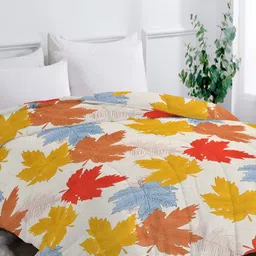 bsb home Beige & Pink Floral Printed Heavy Winter 210 GSM Double Bed Comforter-image-83