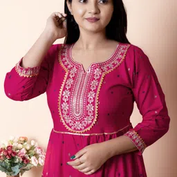 kashiscreation Embroidered Viscose Rayon Stitched Anarkali Gown image 5