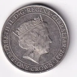 vkcoins United Kingdom, Gibraltar 1 Crown 2021- Elizabeth II Platinum Wedding issue Coin Modern Coin Collection image 2