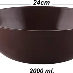 homestic Plastic Serving Bowl Plastic Dishwasher Safe Bowls|Serving Bowls for kitchen|2000 ML|Pack of 6|Brown image 5