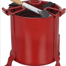 aperol design Angeethi BBQ Style Metal Ashtray Cigarette Rest for Indoor Outdoor Home, Office Red Stainless Steel Ashtray-picture-10