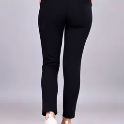 leewan Women Solid Black Track Pants image 4