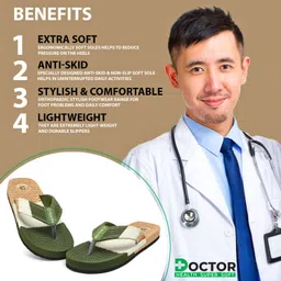 doctor health super soft Newly launch Soft Comfortable Ortho Diabetic Lightweight Antiskid Slippers Men Slippers image 5