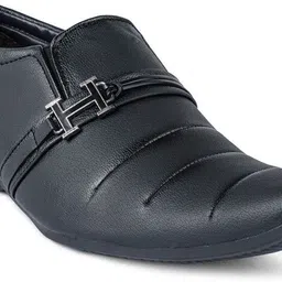 aadi Black Synthetic Leather Slip On Slip On Party Formal Shoes For Men-picture-41