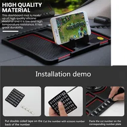 AYW Multifunctional Anti-Slip Car Non Slip Dual Mobile/Coin/Accessories Holder-01 Mobile Holder image 3