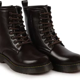 fausto Classic High Ankle 8-Eye Lace Up Casual Long Travelling|Trekking Boots For Women image 4