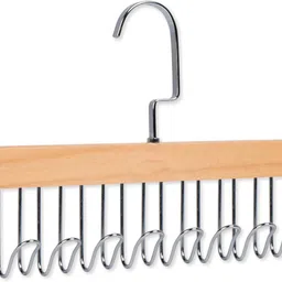 ankzwee 8 Hook Hanger Lotus Wood Tie and Belt Hanger Bra Holder Space-Saving Hangers Wooden Tie Hanger ForTie-picture-12