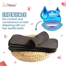 liltoes Reusable Cloth Diaper + 2 Bamboo Charcoal Inserts - Purple Color image 3