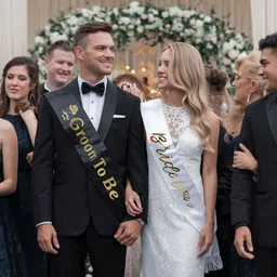 special you White Bride to Be Sash and Black Groom to Be Sash for Bachelorette Party Props image 5