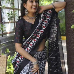 romakrishto Printed Hand Batik Pure Cotton Saree image 3