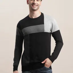 turtle Men Self Design Round Neck Multicolor Sweater image 1