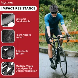 lifelong LLFAH01 Adjustable Mountain Bike Cycle Helmet with Padding & Detachable Visor Cycling Helmet image 2