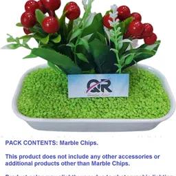 quantum retail - (900 Grams) Parrot Green Marble Chips Pebbles Stone (Size:3mm-5mm) Painted Asymmetrical Marble Stone image 2