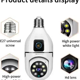 Cxoen 360° Smart Bulb Cam – Infrared Night Vision & Wireless Control Security Camera image 3