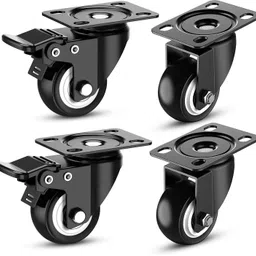 caneuf Polyurethane PU Swivel Caster Wheels with 360 Degree Top Plate, 1.5inch Swivel Furniture Caster-picture-21