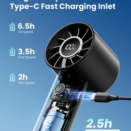 Gaiatop Mini Hand Fan, Powerful Handheld Fan, 3 Speed Strong Wind Personal Small Desk Fan with LED Torch, Rechargeable USB Fan USB Fan image 3