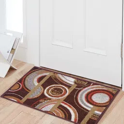 status Multicolor Abstract Polyester 15 x 23 Inches Anti Skid Door Mat image 1