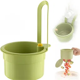 mbvtreads Cactus Kitchen Sink Drain Strainer, Press Automatic Dumping Basket Plastic Fruit & Vegetable Basket image 1