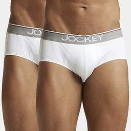 jockey Pack of 2 8037 Super Combed Cotton Solid Men Brief image 1