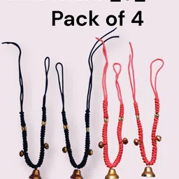 Pack of 4 colorful caw mala Mountable Cowbell-image-0
