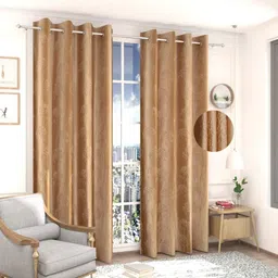 ah artsy home 154 cm (5 ft) Window Polyester Room Darkening Curtain (Pack Of 2)-picture-21