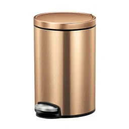 obsessions Fingerprint Resistant Step Dustbin with Liner, 12 Litres, Bronze Copper image 2