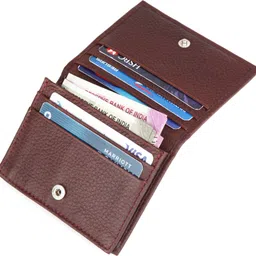 napa hide Men Casual, Formal, Evening/Party, Trendy, Travel, Ethnic Maroon Genuine Leather Card Holder - Mini image 2