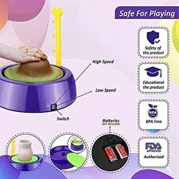 nishchal Electric Battery Operated Pottery Wheel Set Clay Pot Making Machine Game POT_13 image 3