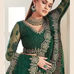 trivora Embroidered Semi Stitched Lehenga Choli image 3