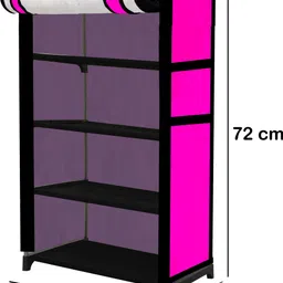 glowsilk Cartoon Tom & Jerry Printed, 4 Shelves, PVC Collapsible Wardrobe image 3