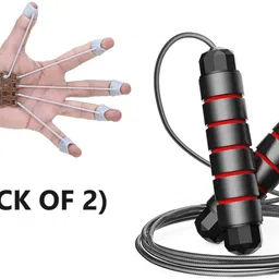 fitnesstricks Combo Of Adjustable Skipping Rope & Finger Exerciser for Body Hand Workout Fitness Accessory Kit Kit-picture-15