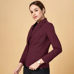 annabelle by pantaloons Women Solid Single Breasted Formal Blazer image 4