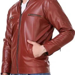 shreyatrend Men Solid Leather Jacket image 3
