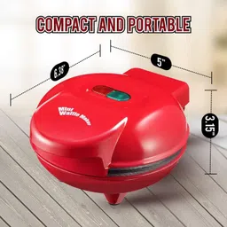 radheraj Mini Waffle Maker | Electric Non-Stick Waffle Waffle Maker Makes 4 Inch Waffles Waffle Maker image 4