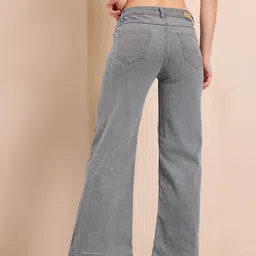 mast & harbour Women Loose Fit Mid Rise Grey Jeans image 5