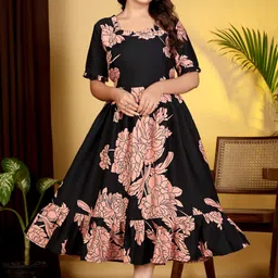 nautiful Women Fit and Flare Brown Midi/Calf Length Dress-picture-13