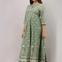 jayesh creation Women Printed Viscose Rayon Anarkali Kurta image 3