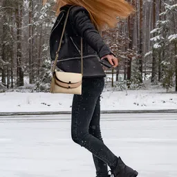 exotic Beige Women Sling Bag Dual-Tone with Dual Flaps – A Unique and Stylish Design Bag image 3