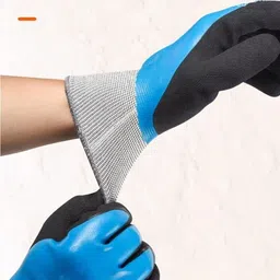 aatrangi Waterproof Winter Glove for Working Gardening Fishing Construction Double Coated Latex, Rubber Safety Gloves image 4