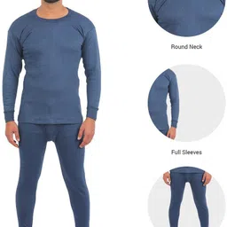 ALFA Oswal Fleece Solid Winterwear Thermal Men Top - Pyjama Set Thermal image 4