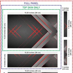 Techfit Full Body Laptop Skin with Screen Guard and Key Guard - Red Line Hexagon Combo Set image 4