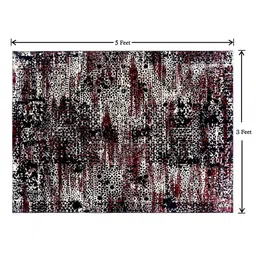 modefe Maroon Abstract Nylon 3 ft x 5 ft Machine Made Carpet image 2