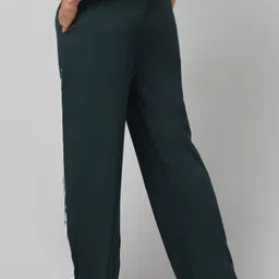 style beurua Women Solid Dark Green Track Pants image 2