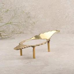 dokchan 7.5 Inch Brass Shankh Stand for Holding Conch Shells Only Stand Without Shankh Decorative Shankh image 2