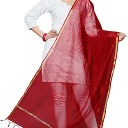 shri ram creations Cotton Silk Striped Maroon Women Dupatta-picture-11