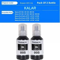 kalar 005 Refill Ink Compatible for Epson M1100,M1120,M1140,M2110,M2120,M2140,M2170 Black - Twin Pack Ink Bottle image 2