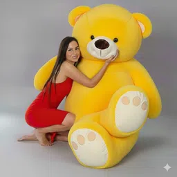 diamondcollection Giant Sunny Yellow Plush Teddy Bear - 183 cm-picture-14