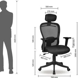 make my chairs Butterfly Ergonomic High Back Office Chair | Adjustable Headrest & Lumbar Mesh Office Executive Chair image 3